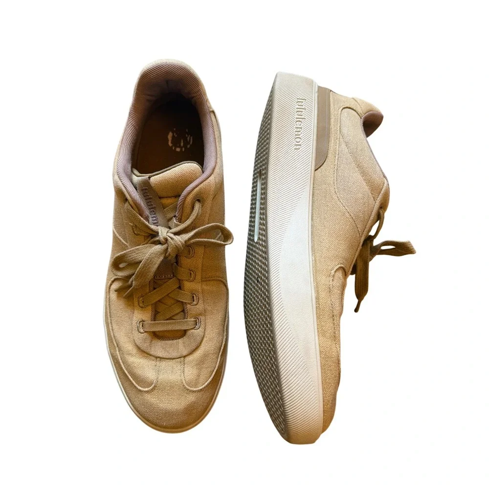 Lululemon Cityverse Canvas Sneakers Tan Khaki Low Top Shoes Mens 11.5 LM9AS9S
